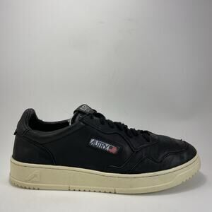 Autry Medalist Low Sneakers Black Leather Mens EU 46 / US 12 Retro 80s Inspired